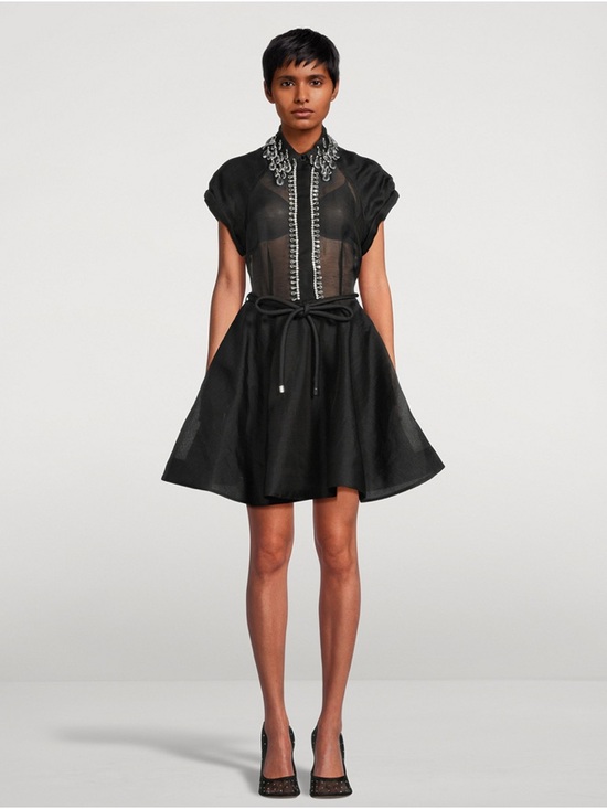 Zimmermann Dresses & Skirts - Zimmermann Matchmaker Flip Embellished Dress with Clear Crystal Accents size 3